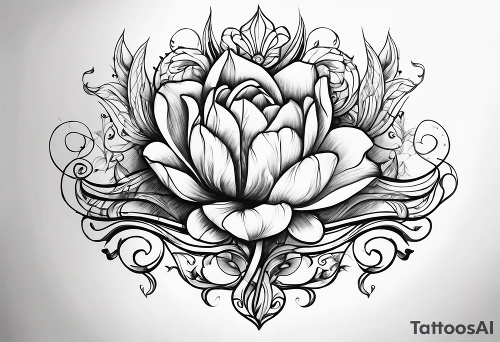 Clef note with tulip tattoo idea