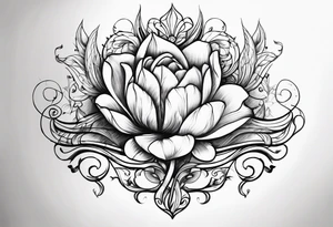Clef note with tulip tattoo idea
