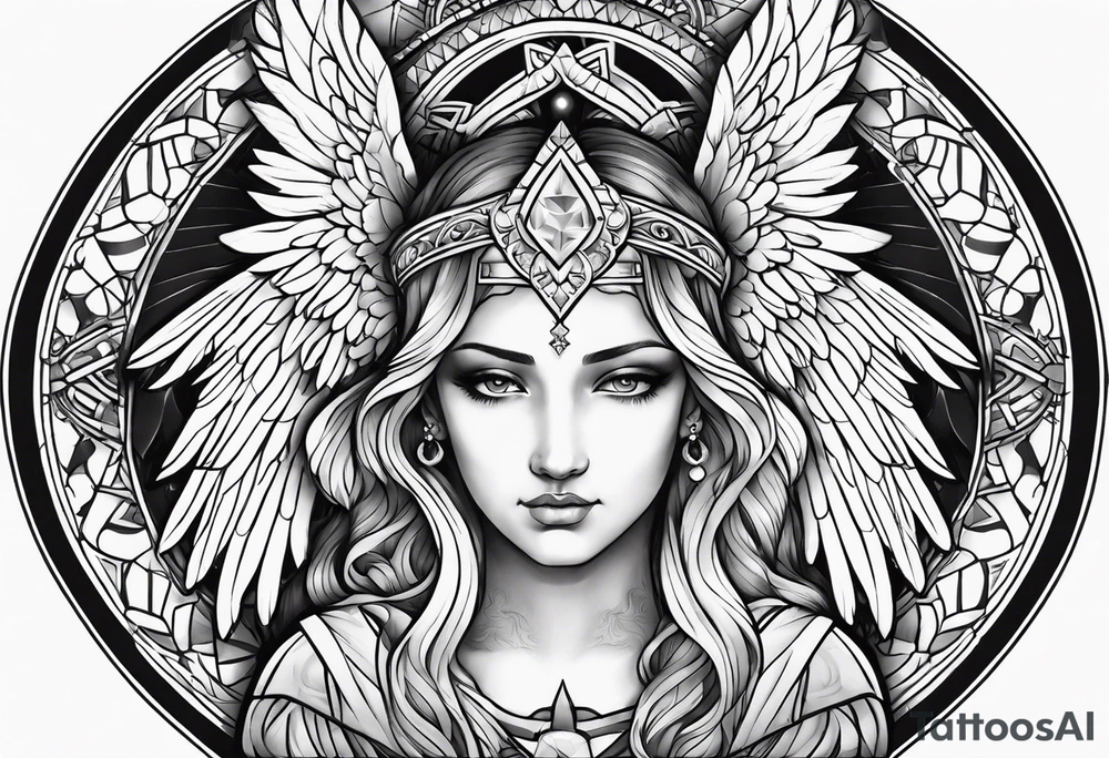 Religious, angel, powerful tattoo idea
