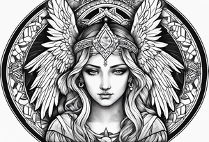 Religious, angel, powerful tattoo idea