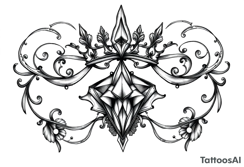 Pubic crown diamond vagina and anus tattoo idea
