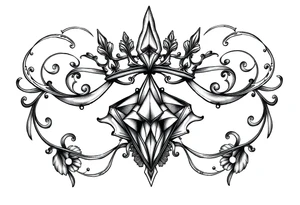 Pubic crown diamond vagina and anus tattoo idea