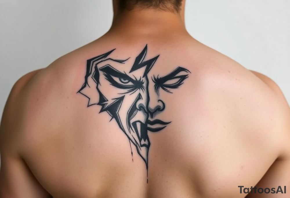 pencil sketch of dark and light emotion tattoo idea