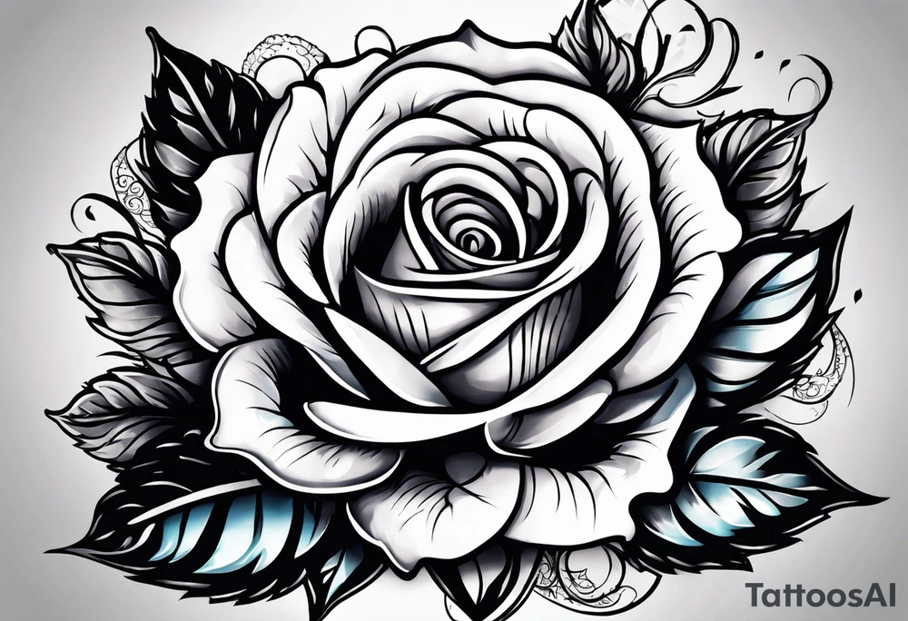 beautiful rose tattoo for buttcheek back upper thigh, streetstyle, urban, hip-hop,rap tattoo idea