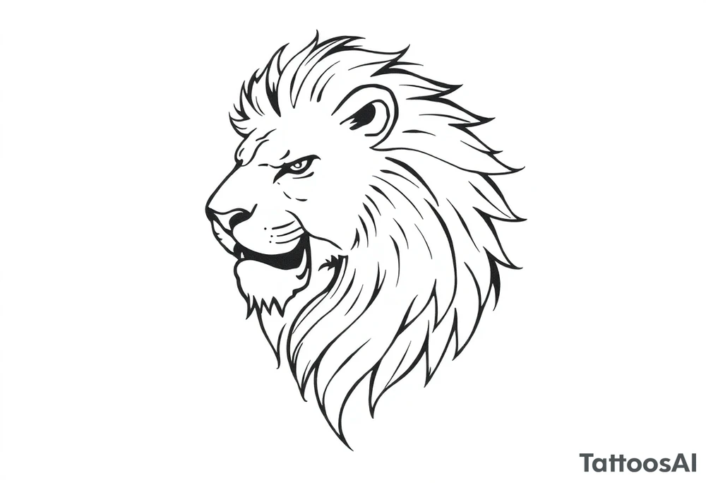 powerful lion tattoo idea