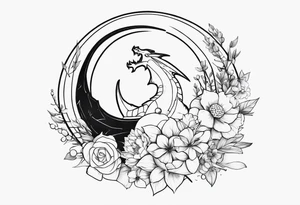 Makes an image that MIXES with lightsabers, charizard, nezuko kamado, or a ring, wands, dragons, WITH FLOWERS tattoo idea