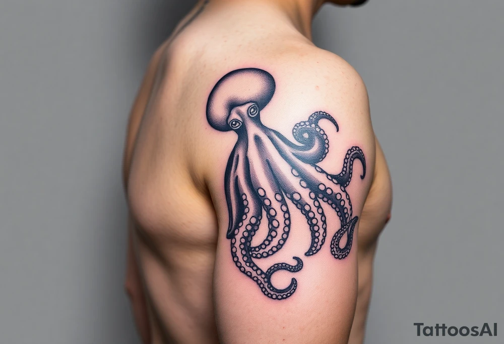 Colorful Octopus on right forearm tattoo idea