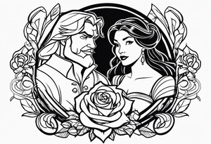 Disney's beauty and the beast, snow white and Pocahontas tattoo idea