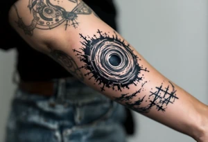 Human Civilisation is being sucked into a Black hole vortex tattoo idea