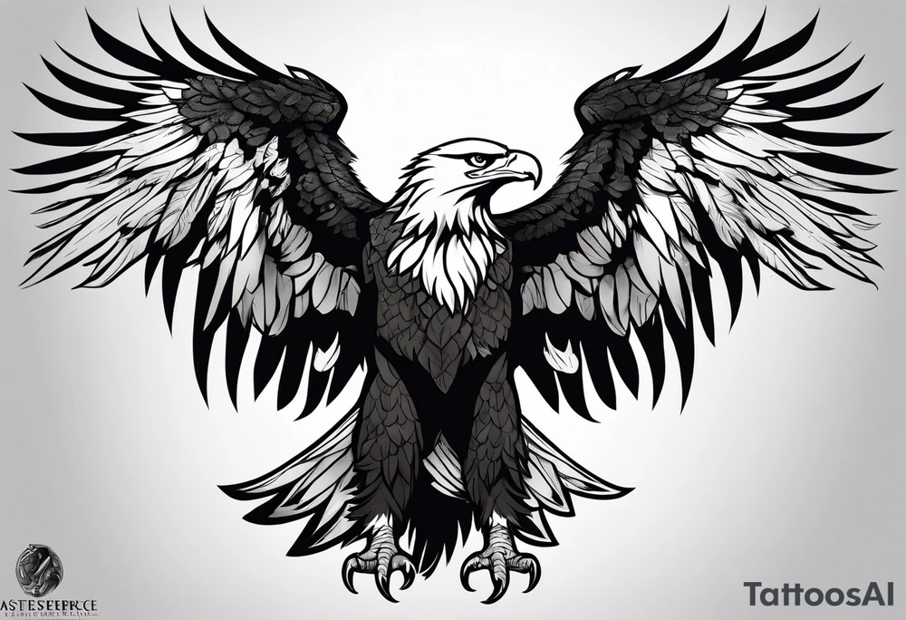 eagle fighting predators tattoo idea