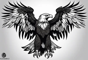 eagle fighting predators tattoo idea