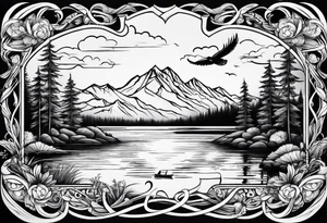 Lake life & infinity sign tattoo idea