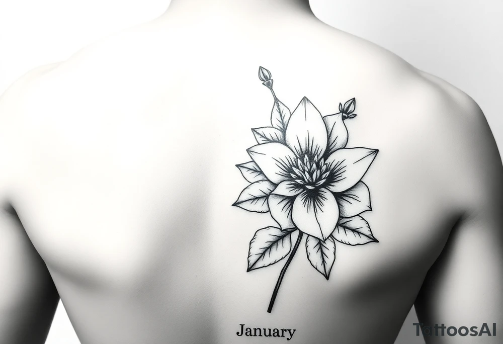 January December july birth Flower tattoo idea
