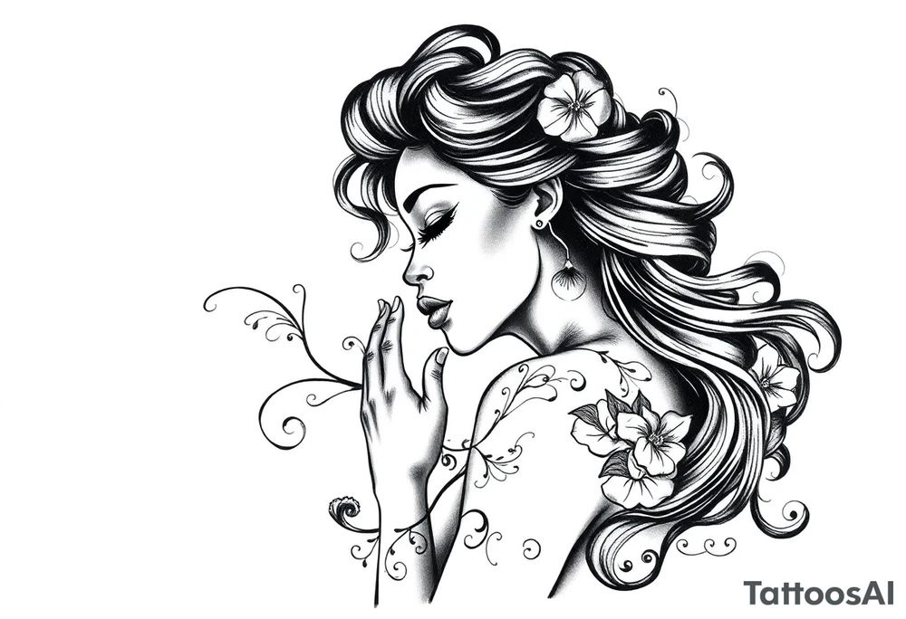 black woman loving herself after hard times tattoo idea