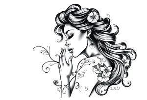 black woman loving herself after hard times tattoo idea