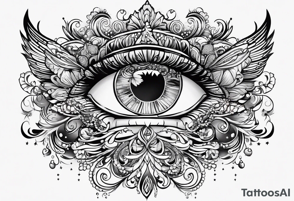 Books with sparkles and swirls tattoo idea