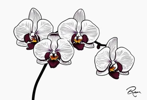 Dark maroon orchid long stem that spells out ryan tattoo idea