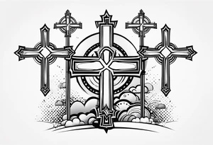 3 crosses together tattoo idea