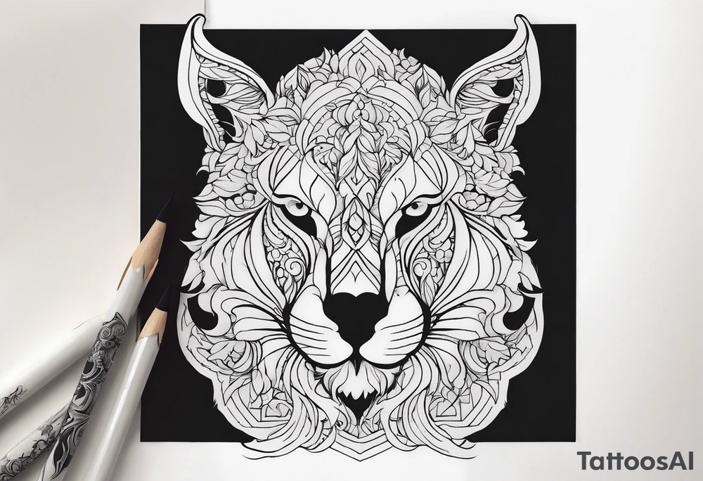 На икре линии графика нимб меч клинок tattoo idea
