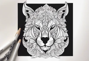На икре линии графика нимб меч клинок tattoo idea