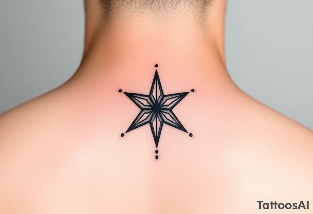 A star tattoo design. . black and white. small tattoo idea