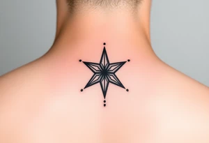 A star tattoo design. . black and white. small tattoo idea