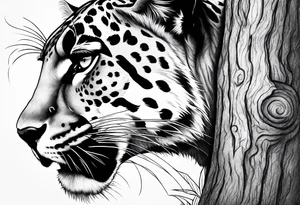 panther on a tree tattoo idea