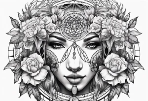 Capricorn dreamcatcher with carnations 
And sun and moons tattoo idea