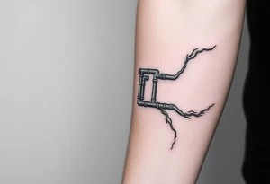 wide System of pipes that transitions and transforms at the end into thick, widespread 
veins of forearm tattoo idea