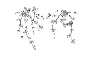 Ivy. Vines with wiccan symbols and zodiac signs tattoo idea