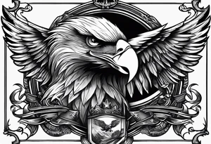 tattoo featuring an American eagle, aggressive


add the words death before dishonor on a scroll or something, add a sword or knife tattoo idea