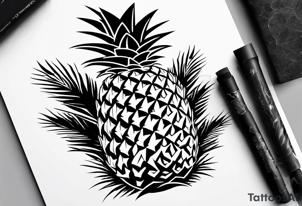 Half pineapple half grenade tattoo idea
