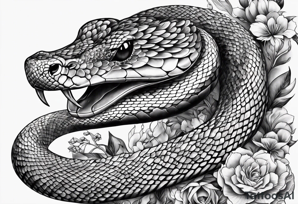 gemstone snake crystal body tattoo idea