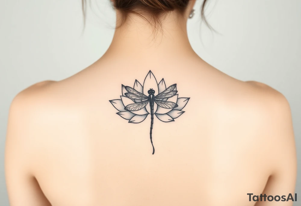 Lotus with dragonfly tattoo idea