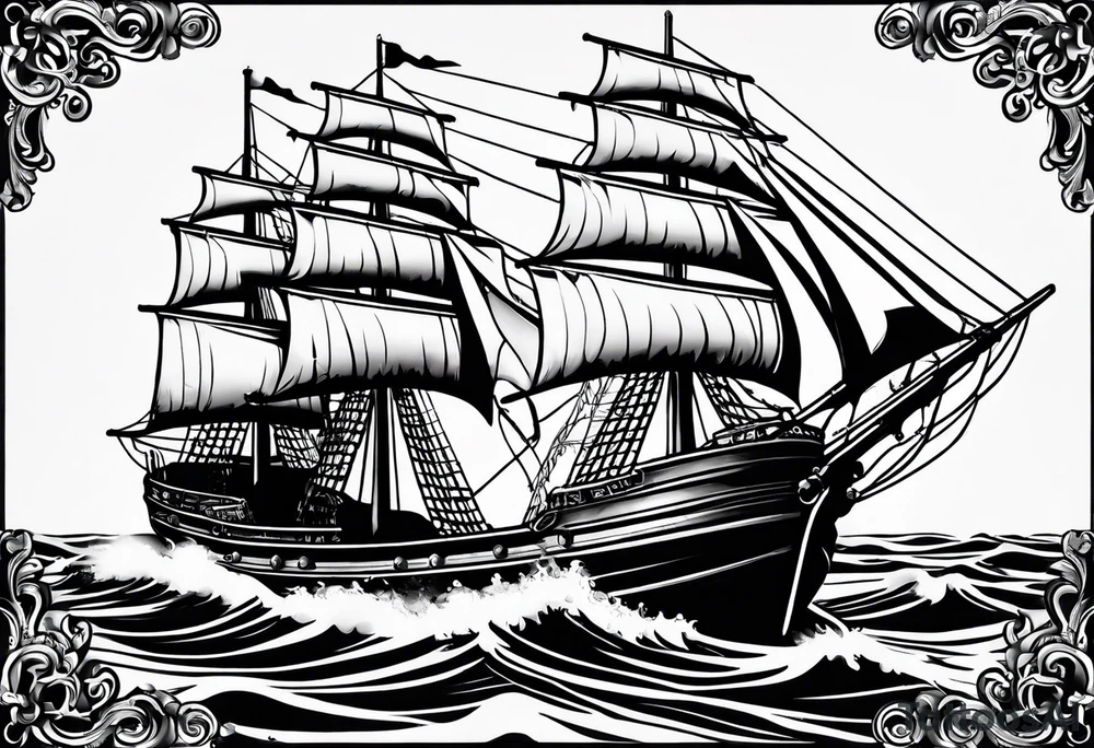 full sleeve nautical tattoo idea