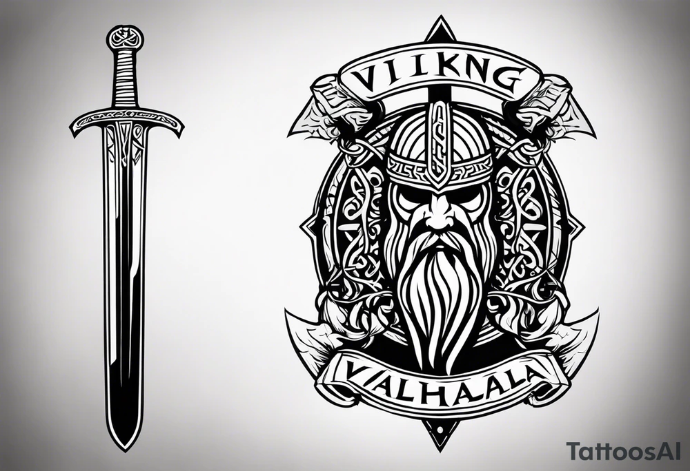 Viking sword Valhalla tattoo idea