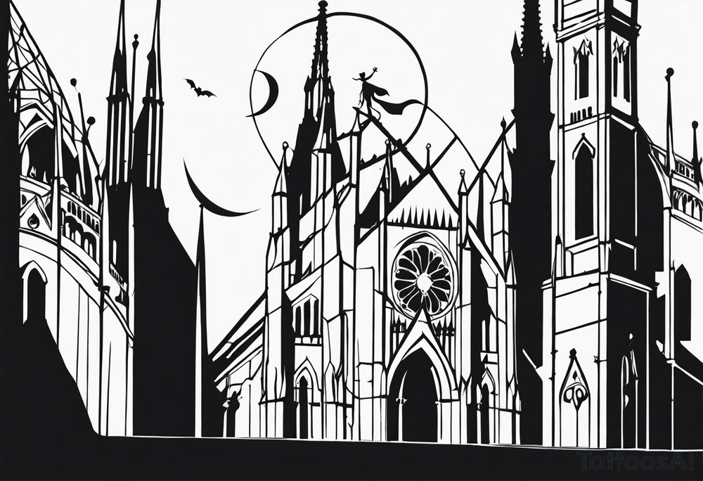 Jack Skellington with duomo milano tattoo idea