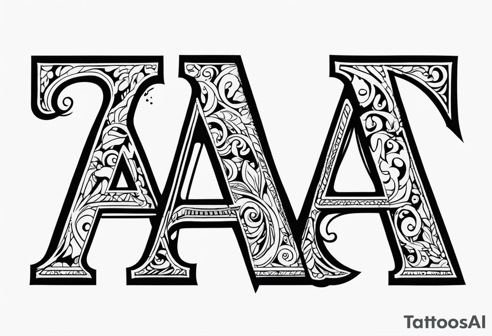 the letters A and R tattoo idea