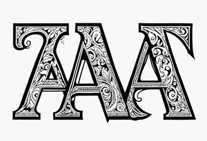 the letters A and R tattoo idea