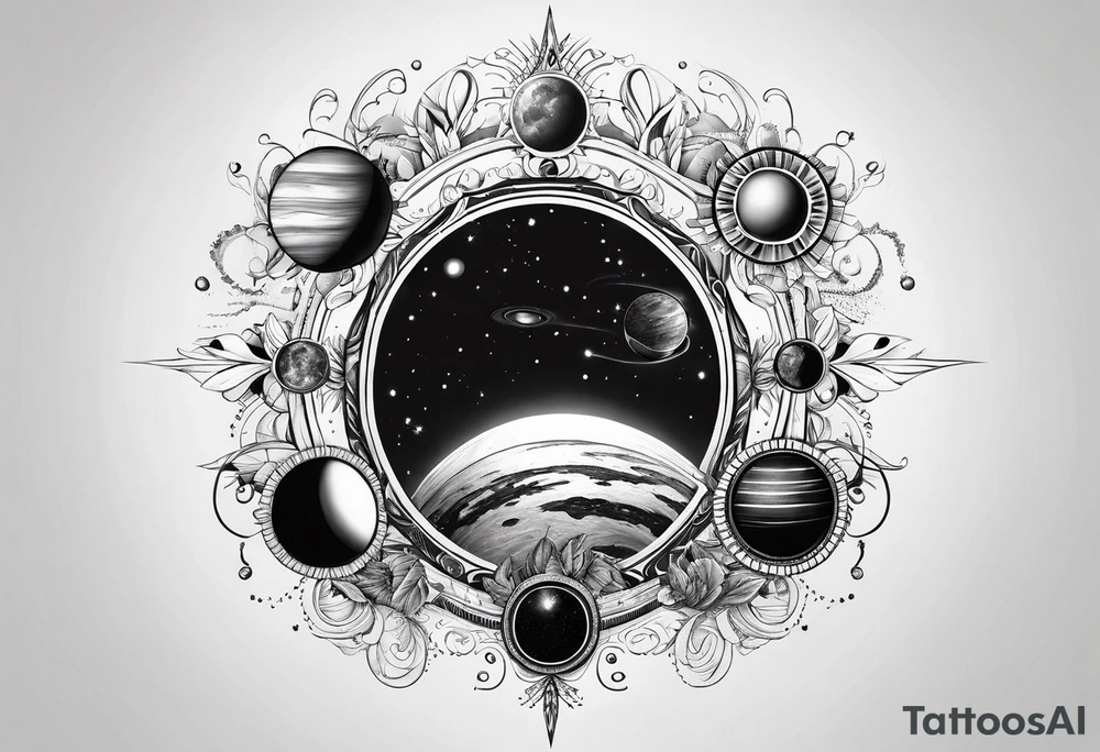 solar system spine tattoo idea
