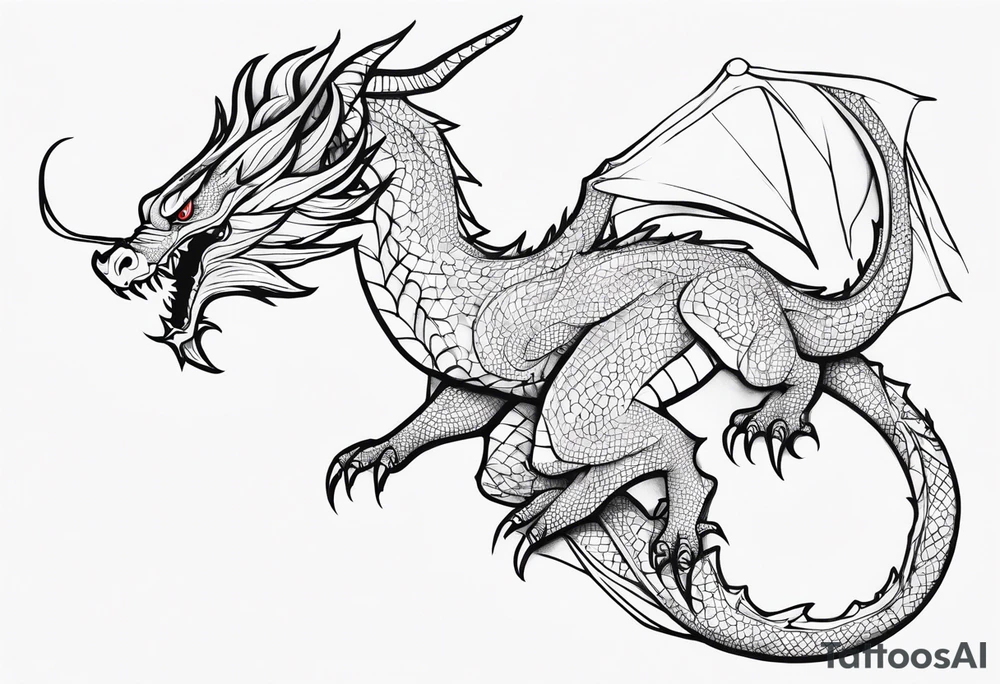 Fine like dragon wrapping around the back of knee not that scary and not going all the way around the knee tattoo idea