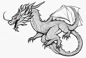 Fine like dragon wrapping around the back of knee not that scary and not going all the way around the knee tattoo idea