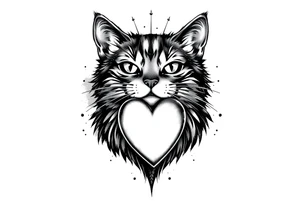 Pata de gato e coração tattoo idea