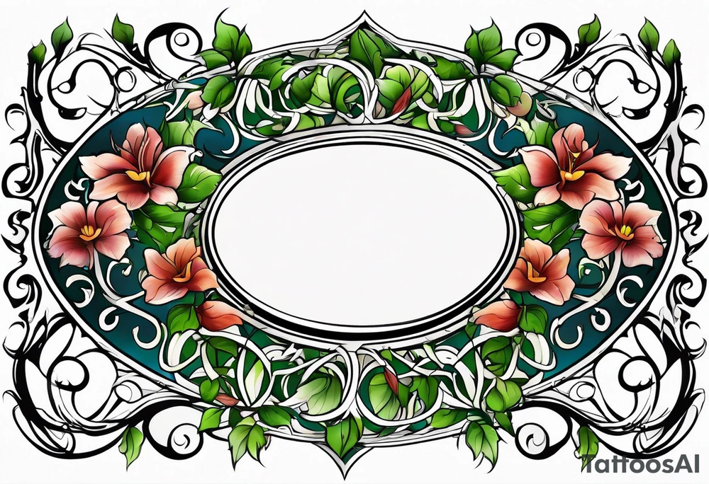 Oval vines, wrapping tattoo idea