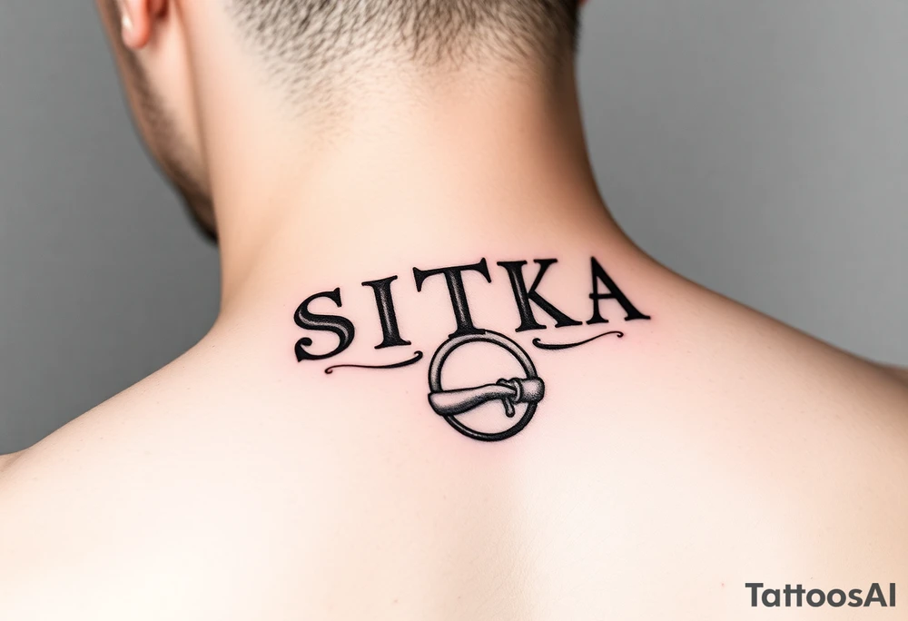 Create a small 
tattoo with the word the word SITKA and an Irish claddagh ring tattoo idea
