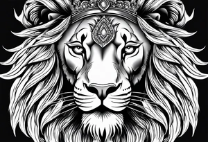 full lion face tattoo idea