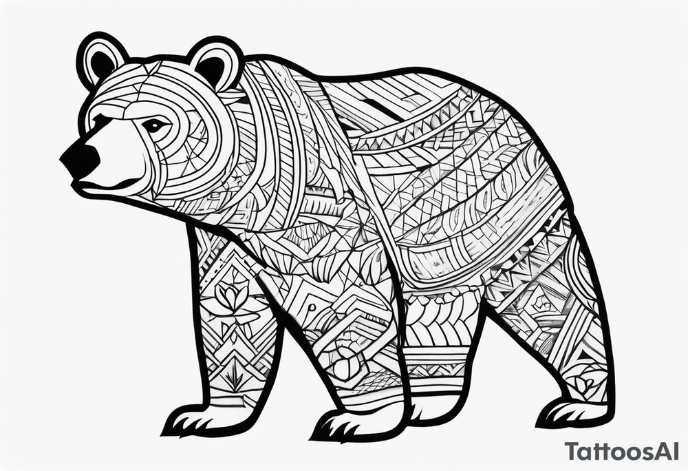 American traditional bear tattoo idea