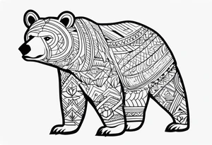 American traditional bear tattoo idea