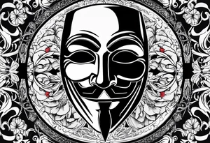 v for vendetta, mask only. No hat. tattoo idea
