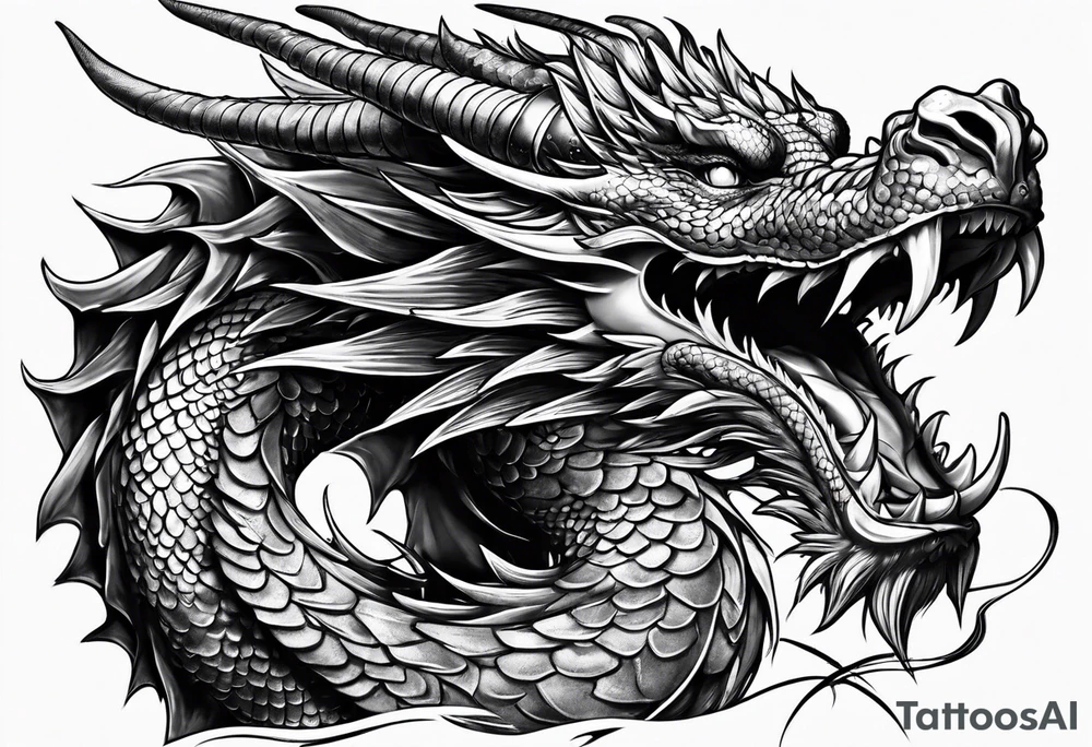 dragon with armor tattoo idea